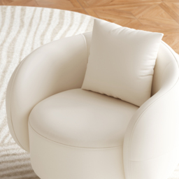 Suncurve Faux Leather 3-Seat Sofa Set with Swivel Accent Chairs Set of 2 - thumbnail 8