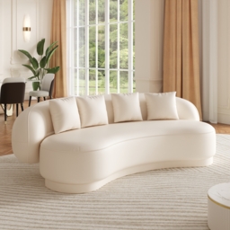 Suncurve Faux Leather 3-Seat Sofa Set with Swivel Accent Chairs Set of 2 - thumbnail 7