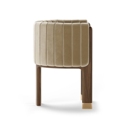 Velvet Fluted Upholstered Accent Chair with Wood Frame - thumbnail 8