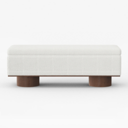 Storage Entryway Bench Boucle & Wood Entryway Furniture in White - thumbnail 6