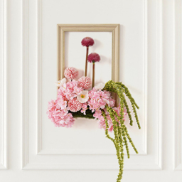 Pink Fake Flower Arrangements Wall Hanging Decoration Artificial Silk Flower - thumbnail 4
