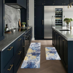 2PCS Modern Abstrict Kitchen Runner Rug Set Non-slip Thickened Anti-Fatigue Kitchen Mat - thumbnail 3