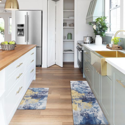 2PCS Modern Abstrict Kitchen Runner Rug Set Non-slip Thickened Anti-Fatigue Kitchen Mat - thumbnail 2