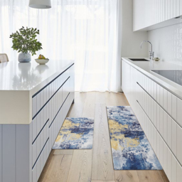 2PCS Modern Abstrict Kitchen Runner Rug Set Non-slip Thickened Anti-Fatigue Kitchen Mat - thumbnail 1