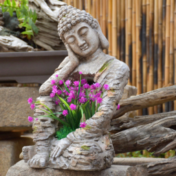 Sleeping Buddha Garden Sculpture Magnesium Oxide Yard & Patio Yard Stuatues (510mm High) - thumbnail 2