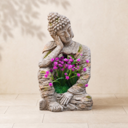 Sleeping Buddha Garden Sculpture Magnesium Oxide Yard & Patio Yard Stuatues (510mm High) - thumbnail 7