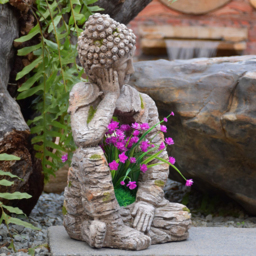 Sleeping Buddha Garden Sculpture Magnesium Oxide Yard & Patio Yard Stuatues (510mm High) - thumbnail 4