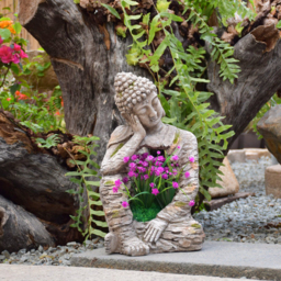 Sleeping Buddha Garden Sculpture Magnesium Oxide Yard & Patio Yard Stuatues (510mm High) - thumbnail 5