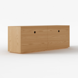 1600mm Mid Century Modern Natural Wood Tall TV Stand Media Console with Storage - thumbnail 7