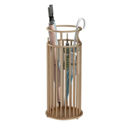 "220mm Dia Chic Golden ""Marble Pillar"" Style Umbrella Stand in Metal" - thumbnail 5