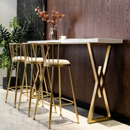 Rectangular Bar Height Pub Table Dining Table for Breakfast Nook Solid Wood X Base - thumbnail 6