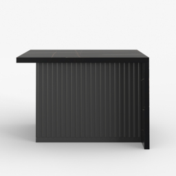 127 cm Large Black Kitchen Island with Storage Kitchen Cabinet Marble Veneered Top - thumbnail 8