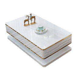 Gapn 1300mm White Rectangular Coffee Table with Storage 4 Drawers Tempered Glass Top - thumbnail 7