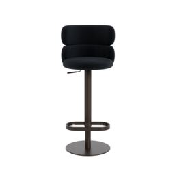 Modern Bar Stool Velvet Adjustable Height Swivel Black with Full Back Counter Stool - thumbnail 9