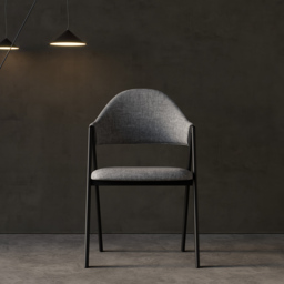 Set of 2 Linen Dining Chair Upholstered Curved Back Modern Gray Dining Room Chairs - thumbnail 7