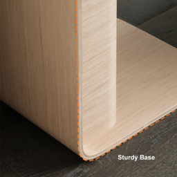 Oak Wood C-Style End Table with Magazine Rack Organizer C Side Table in Natural - thumbnail 7