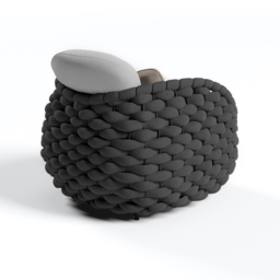 Cocaro Garden Aluminium & Rope Weave Swivel Lounge Chair in Dark Grey - thumbnail 8