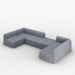 3020mm Modern Grey Velvet Modular Pit Sectional Sofa Set Convertible 6-Seater Upholstered - thumbnail 9
