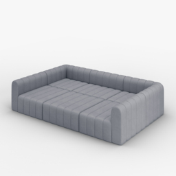 3020mm Modern Grey Velvet Modular Pit Sectional Sofa Set Convertible 6-Seater Upholstered - thumbnail 8