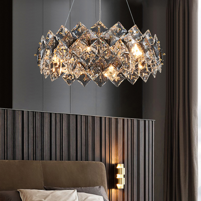 Crystack Modern 6-Light Tiered Crystal Chandelier with Adjustable Cables - image 1
