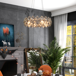 Crystack Modern 6-Light Tiered Crystal Chandelier with Adjustable Cables - thumbnail 5