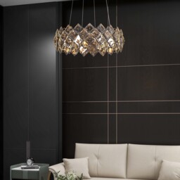 Crystack Modern 6-Light Tiered Crystal Chandelier with Adjustable Cables - thumbnail 6