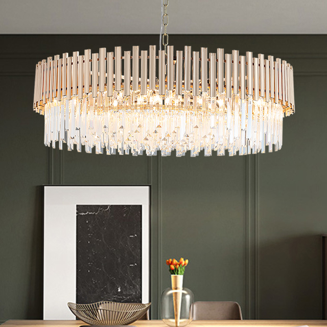 Tierizo Modern 16-Light Tiered Crystal Chandelier with Adjustable Chain in Gold - image 1
