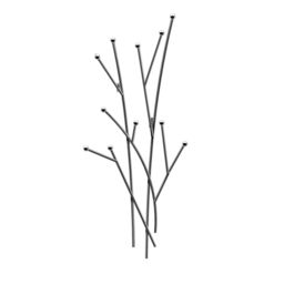 11 Hooks Wall Mounted Coat Racks Iron Entryway Furniture Tree Branch Shape in Black (310mm) - thumbnail 7
