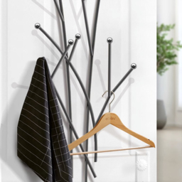 11 Hooks Wall Mounted Coat Racks Iron Entryway Furniture Tree Branch Shape in Black (310mm) - thumbnail 6