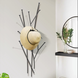 11 Hooks Wall Mounted Coat Racks Iron Entryway Furniture Tree Branch Shape in Black (310mm) - thumbnail 4