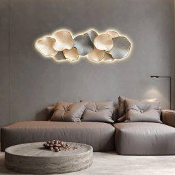 Modern Wall Art LED Wall Decor with Unique Textured Design in Off White & Gray - thumbnail 5