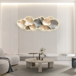 Modern Wall Art LED Wall Decor with Unique Textured Design in Off White & Gray - thumbnail 4
