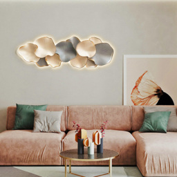 Modern Wall Art LED Wall Decor with Unique Textured Design in Off White & Gray - thumbnail 3
