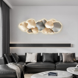 Modern Wall Art LED Wall Decor with Unique Textured Design in Off White & Gray - thumbnail 2