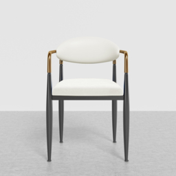 Otrast White PU Leather Dining Chair Velvet Upholstered Arm Chair (Set of 2) - thumbnail 6