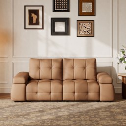 "95"" 2-Seater Genuine Leather Power Convertible Sleeper Sofa with Adjustable Armrests" - thumbnail 2