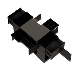 150 cm W Modern Black Dresser with Doors & Drawers Walk in Closet Island Jewellery Storage - thumbnail 9