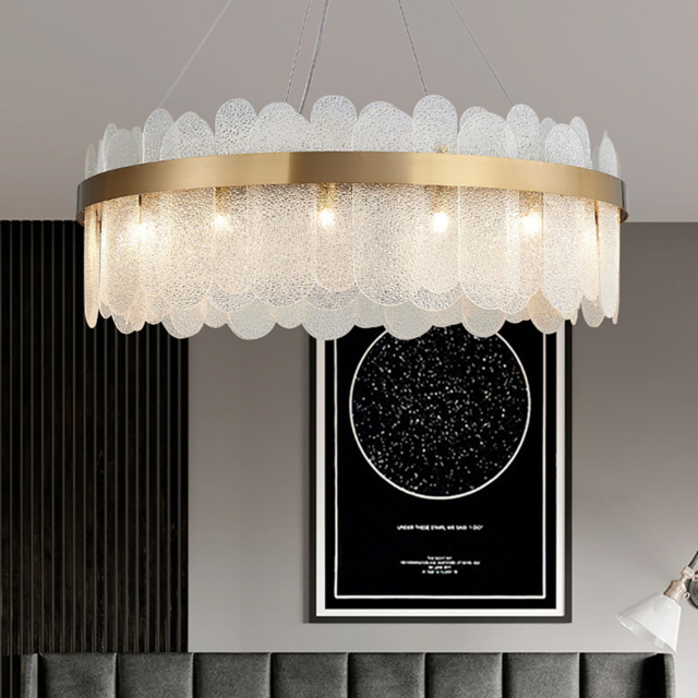 Modern Round 10-Light Tiered Clear Glass Chandelier - image 1