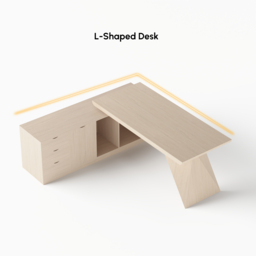Modern 180 cm L-Shaped Whitewash Executive Desk with Storage, Left Hand - thumbnail 7