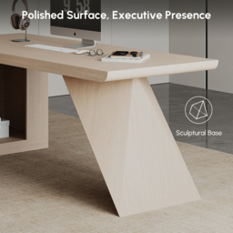 Modern 180 cm L-Shaped Whitewash Executive Desk with Storage, Left Hand - thumbnail 8