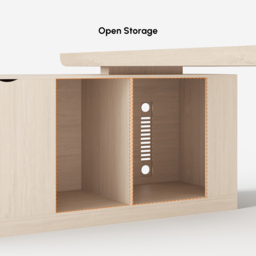 Modern 180 cm L-Shaped Whitewash Executive Desk with Storage, Left Hand - thumbnail 8