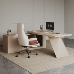 Modern 180 cm L-Shaped Whitewash Executive Desk with Storage, Left Hand - thumbnail 4