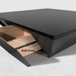 Modern Black Wood Coffee Table with Storage Square Drum with Drawer - thumbnail 7