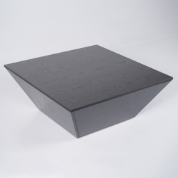 Modern Black Wood Coffee Table with Storage Square Drum with Drawer - thumbnail 9