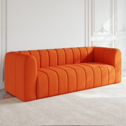 2230mm Modern Velvet Upholstered Sofa 3-Seater Sofa Luxury Sofa Solid Wood Frame - thumbnail 1