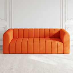 2230mm Modern Velvet Upholstered Sofa 3-Seater Sofa Luxury Sofa Solid Wood Frame - thumbnail 2
