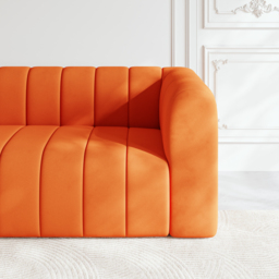2230mm Modern Velvet Upholstered Sofa 3-Seater Sofa Luxury Sofa Solid Wood Frame - thumbnail 5