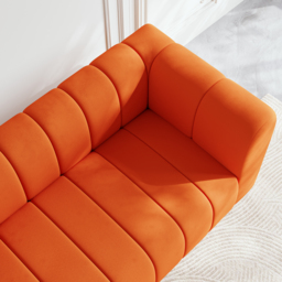 2230mm Modern Velvet Upholstered Sofa 3-Seater Sofa Luxury Sofa Solid Wood Frame - thumbnail 6