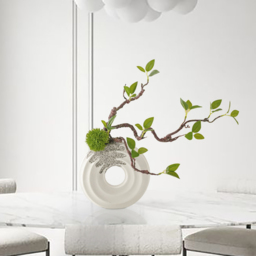 390mm Artificial Tree With White Ceramic Base Vase Faux Plastic Plant Decor Art Indoor - thumbnail 6