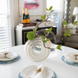 390mm Artificial Tree With White Ceramic Base Vase Faux Plastic Plant Decor Art Indoor - thumbnail 5